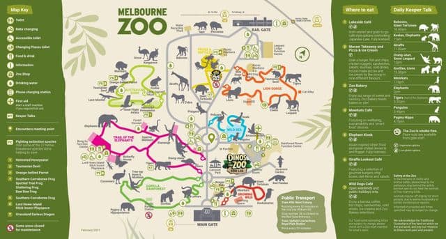 Mapa do Parque Zoológico de Melbourne